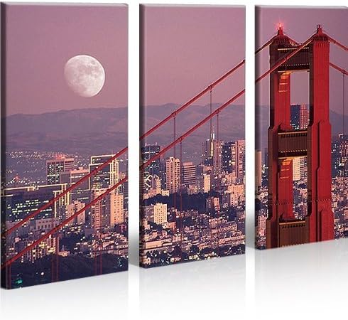 islandburner Bild Bilder auf Leinwand San Francisco Golden Gate Bridge XXL Poster Leinwandbild Wandb