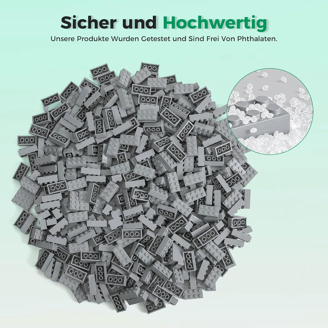 500 Stücke 2X4 Classic Bausteine Set, Klassische stapelbare Grundplatten, Geeignet für Jungen und Mä