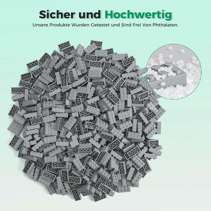500 Stücke 2X4 Classic Bausteine Set, Klassische stapelbare Grundplatten, Geeignet für Jungen und Mä