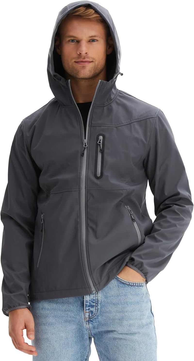 Morgenstern Softshelljacke Regenjacke Herren Wasserabweisend Atmungsaktiv M Grau, M Grau