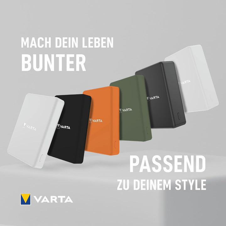 VARTA Power Bank 5000 mAh, magnetische, kabellose Powerbank, Mag Pro, Power on Demand, Ladegerät mit
