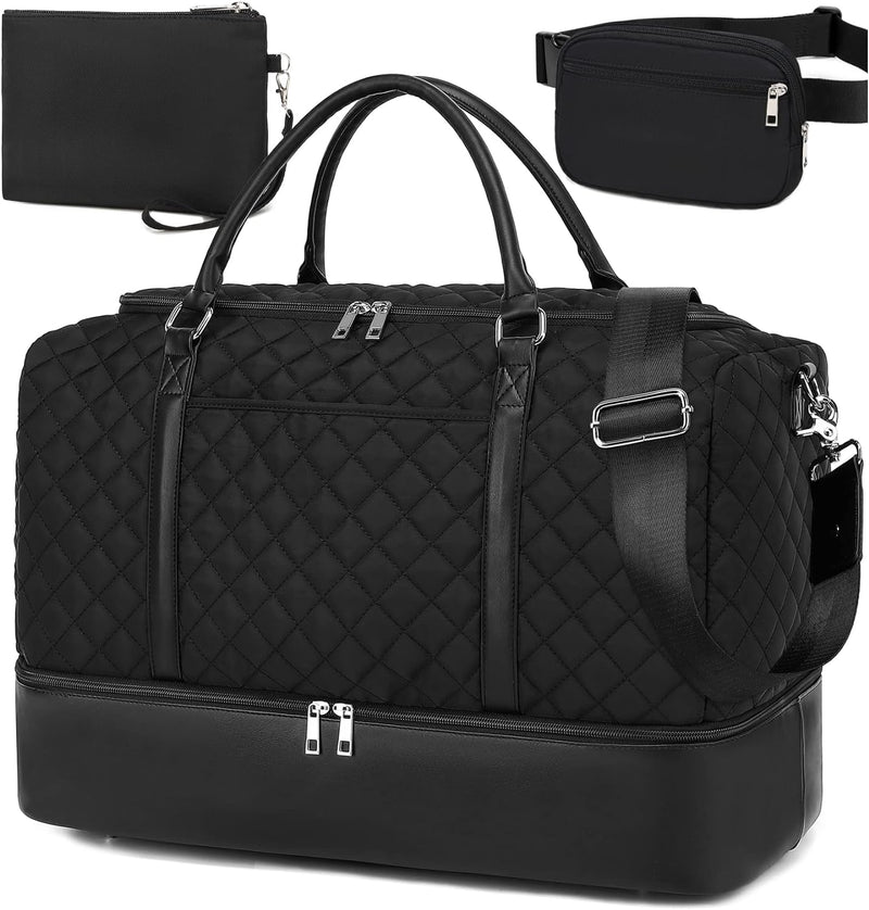 LOIDOU Gross Reisetasche Weekender Bag mit Schuhfach Handgepäck Tasche für Flugzeug Sporttasche Dame