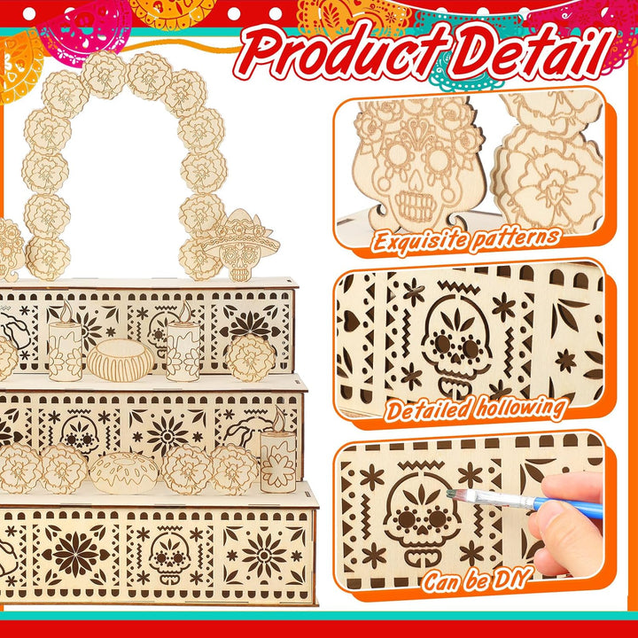 Dia De Los Muertos Dekoration Dia De Los Muertos Ofrenda Altar Kit Holz Tag der Toten Schattenbox Er