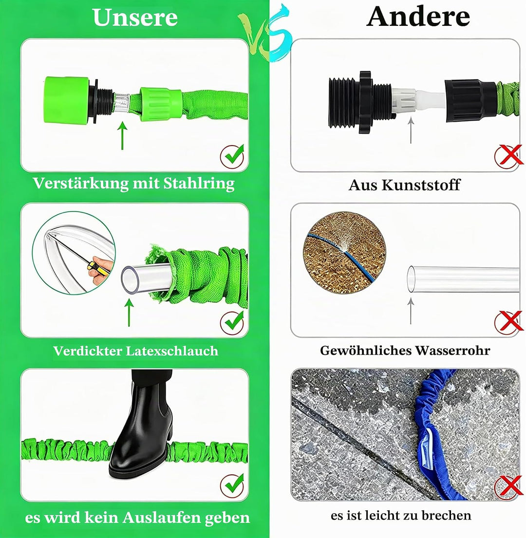 CLMCL 30m/100ft erweiterbare Gartenschlauchrohre, erweiterbarer Gartenschlauch, flexible Stretch-Was