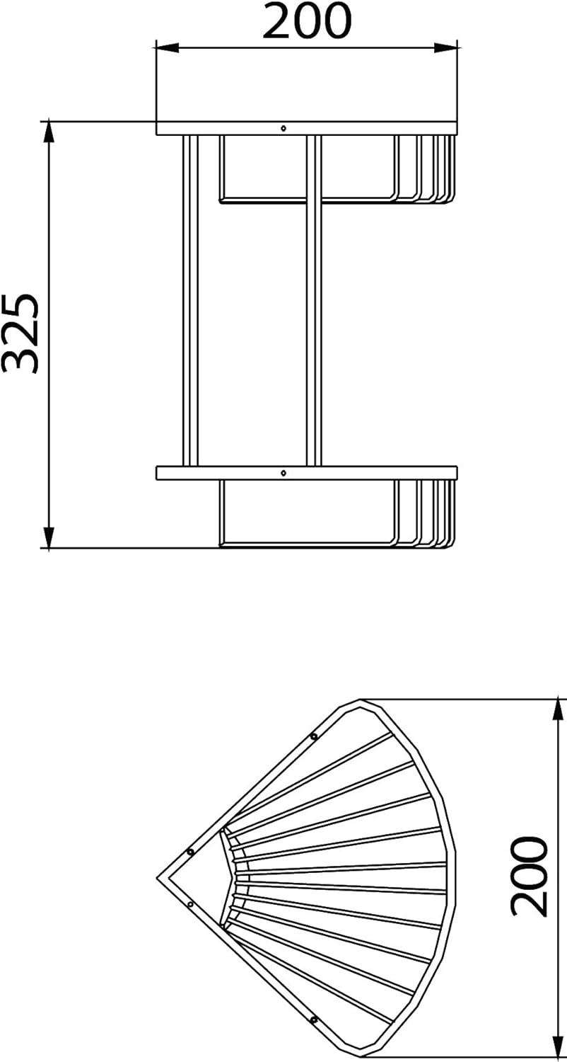 Bristan Comp bask06 C Zwei Feste Kontingent Ecke Drahtkorb, chrom Two Tier, Two Tier