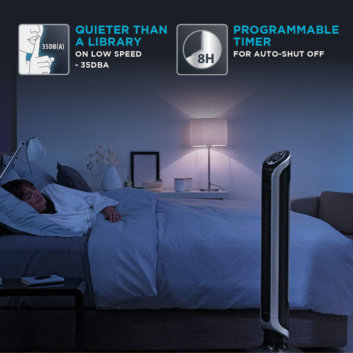 Rowenta Eole Infinite VU6670F0 Digitaler Turmventilator, schwarz/silber Turmventilator Einzeln, Turm