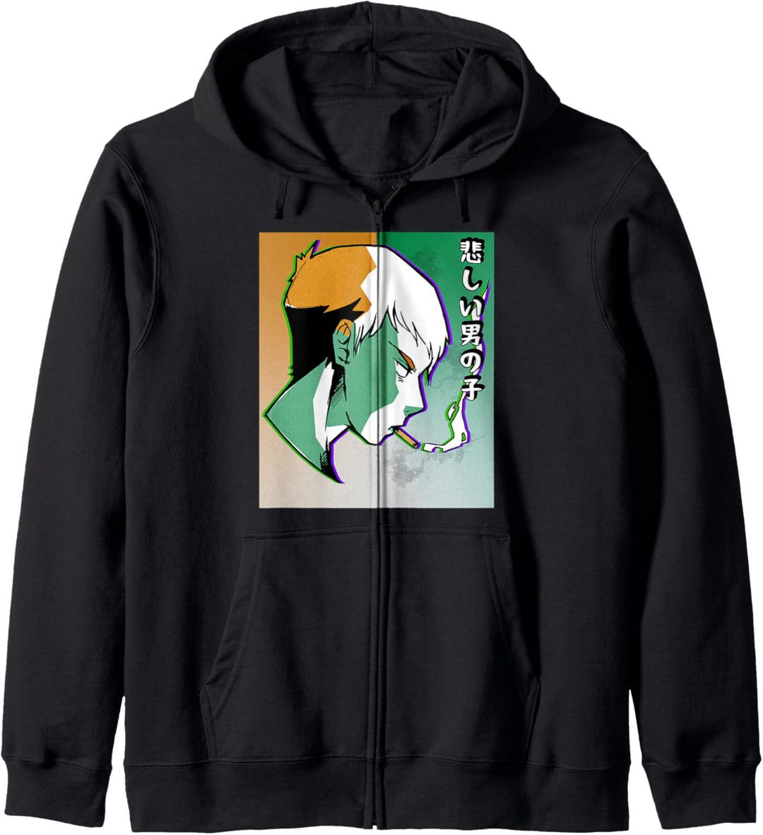 Japanische Vaporwave traurige Anime Junge Ästhetik Kapuzenjacke
