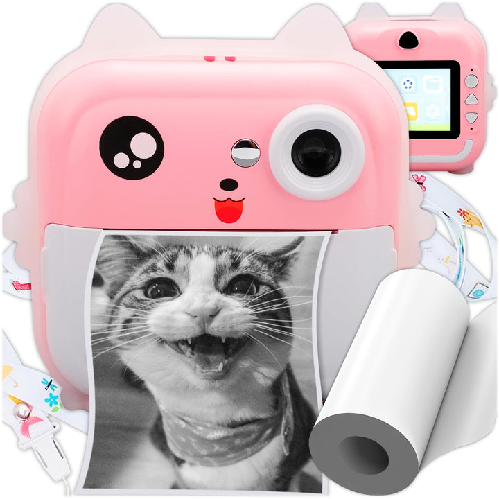 Mini Sofortbildkamera mit Drucker für Kinder – 2in1 Digitalkamera & Fotodrucker - Bluetooth, Spiele,