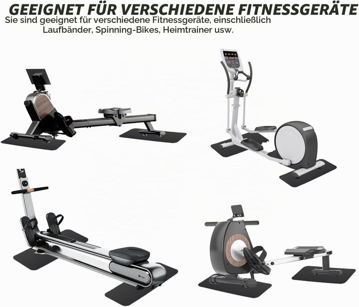 Bodenschutzmatte Fitnessgerät, 2 Stück Unterlegmatte für Fitnessgeräte 6mm Dicke Rutschfeste Bodensc