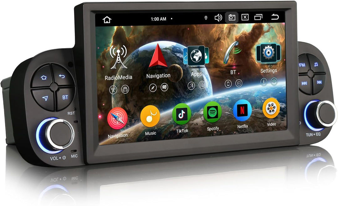 Acht-Kern Android 14 DAB+ Autoradio 4GB+64GB Für Fiat Panda MK3 Type 319 mit GPS Navigator Unterstüt