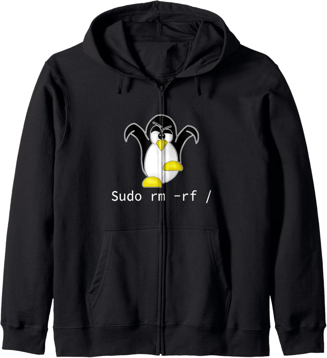 Tux Linux Pinguin Sudo Rm Rf Computerfreak Hacker Kapuzenjacke