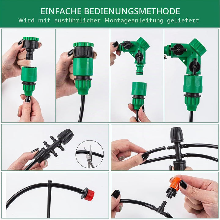 Garten BewässerungsSystem, 340Pcs Garten Bewässerung Kit,55M+15M Bewässerungsrohre,Automatik Tröpfch