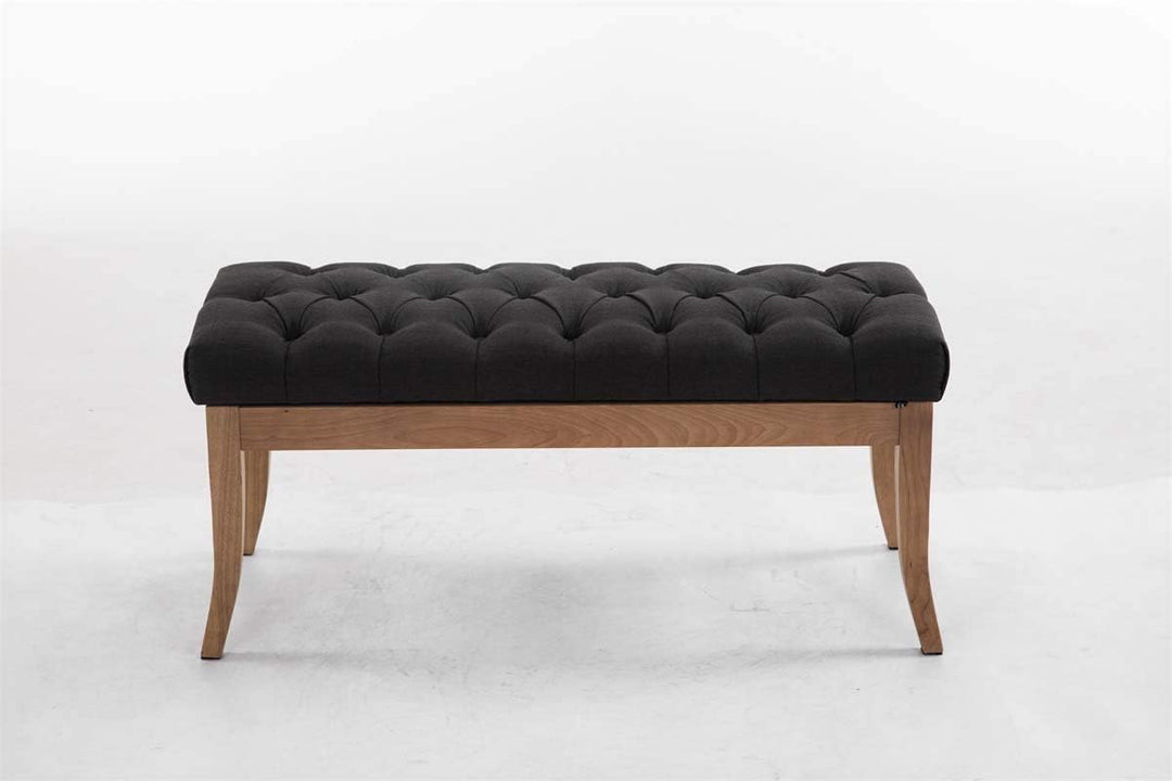 CLP Sitzbank Ramses mit hochwertiger Polsterung und Stoffbezug I Bank mit antik-Hellen Holzbeinen I