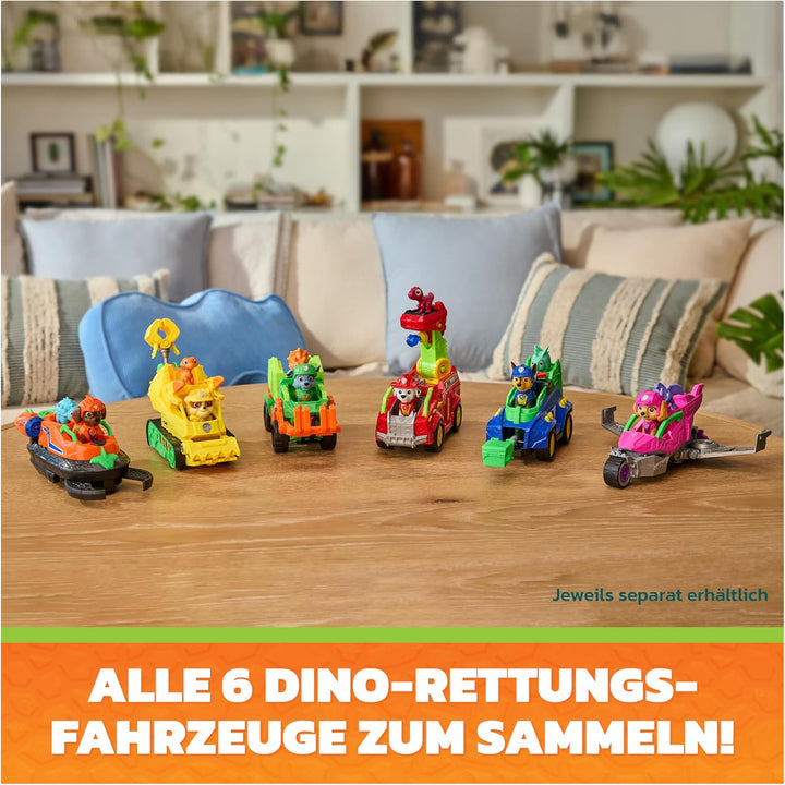 PAW PATROL: Der Dino Film, Rubbles Dino-Rettungs-Bulldozer, BAU-Fahrzeug mit Rubble-Figur für eigene
