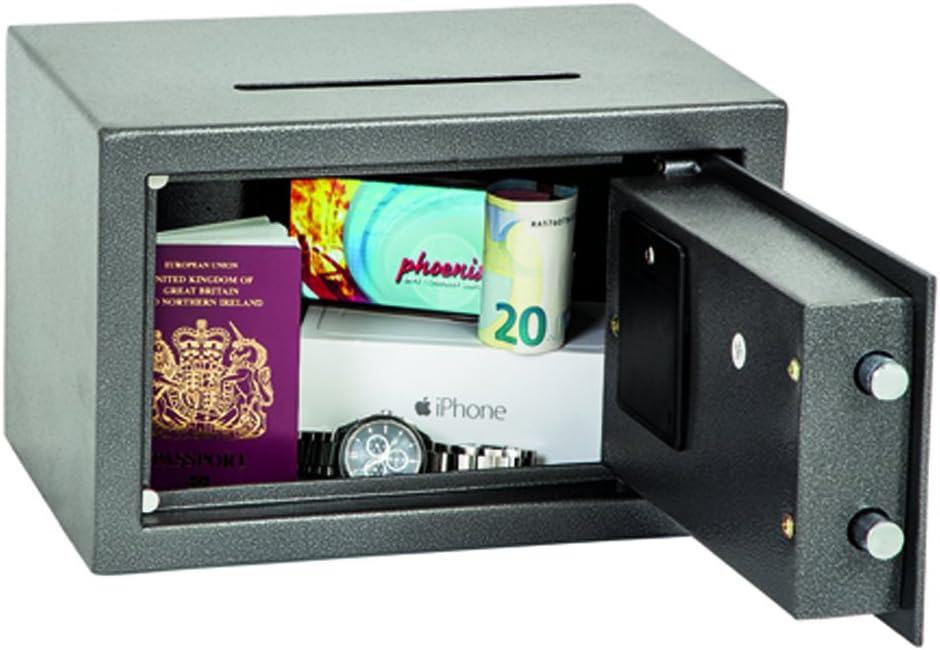 Phoenix Vela SS0801ED Deposit Home &amp; Office Safe mit elektronischem Codeschloss Graphit-Grau (klein)