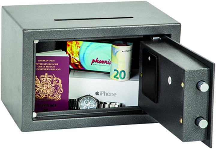 Phoenix Vela SS0801ED Deposit Home &amp; Office Safe mit elektronischem Codeschloss Graphit-Grau (klein)