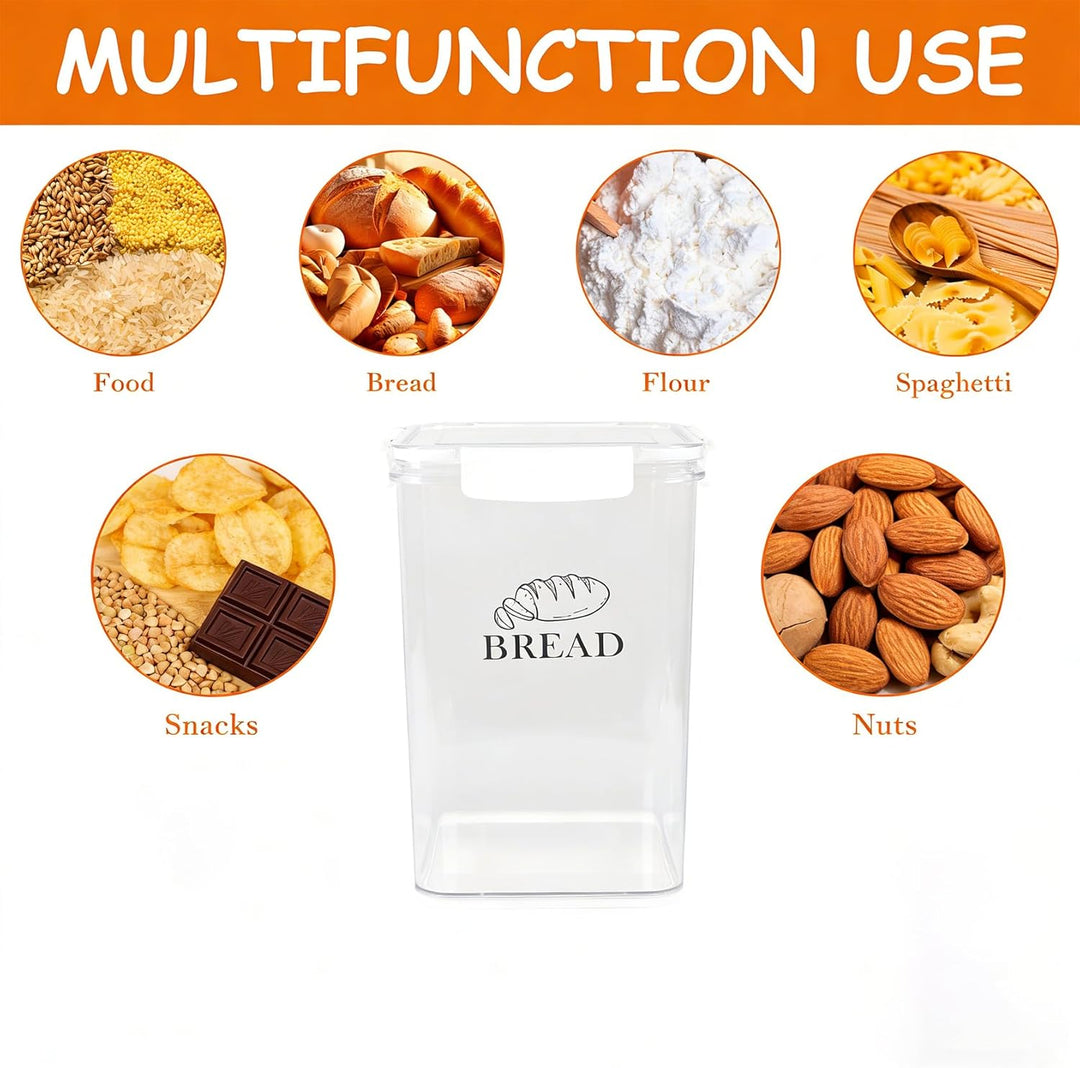 Brotbox Aufbewahrung mit Deckel Clipverschluss – luftdichte Brot Aufbewahrungsdose transparent aus K