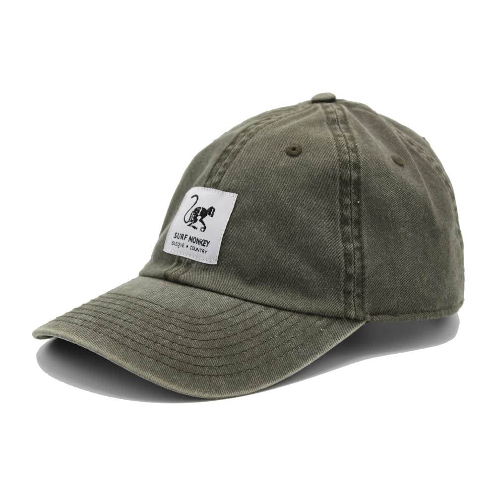 SURF MONKEY Baseball Cap Classic Dad Cap aus Baumwolle ohne Struktur - Used-Look Einheitsgrösse Oliv
