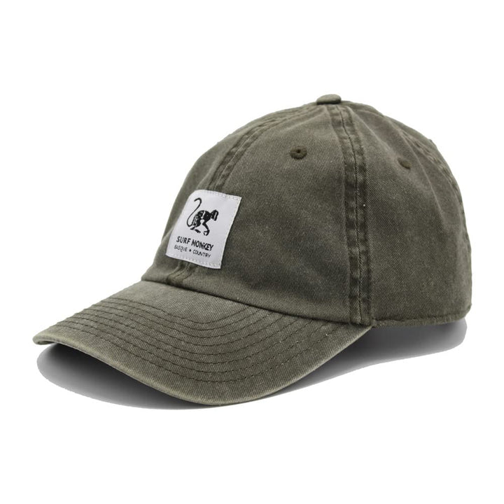 SURF MONKEY Baseball Cap Classic Dad Cap aus Baumwolle ohne Struktur - Used-Look Einheitsgrösse Oliv