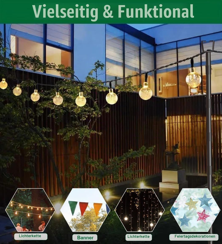 HoldOneLight String Light Pole für Deck 10Ft/3M Outdoor String Light Poles - Verstellbare Höhe, rost