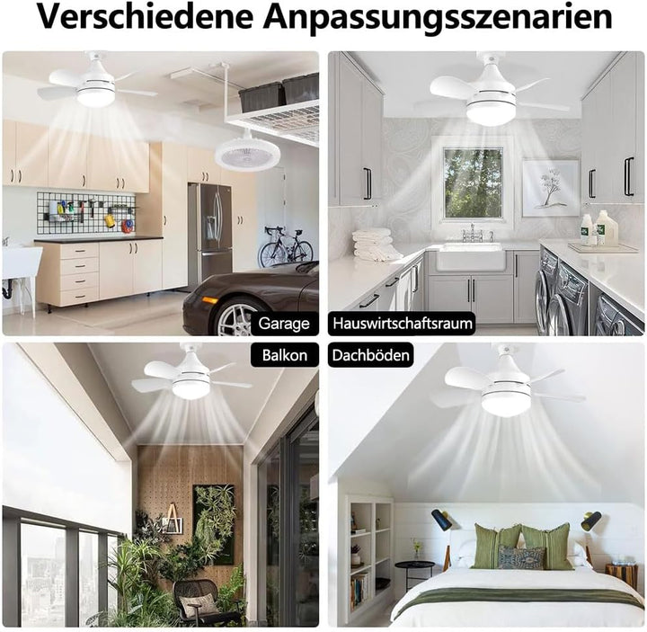 Deckenventilator mit Beleuchtung und Fernbedienung,Ventilator Lamp E27,Deckenventilatoren mit Beleuc