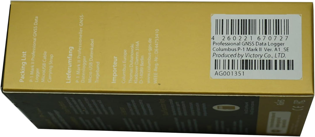 GNSS & GPS Daten-Logger Columbus P-1 Mark II mit PC Software für Windows & macOS