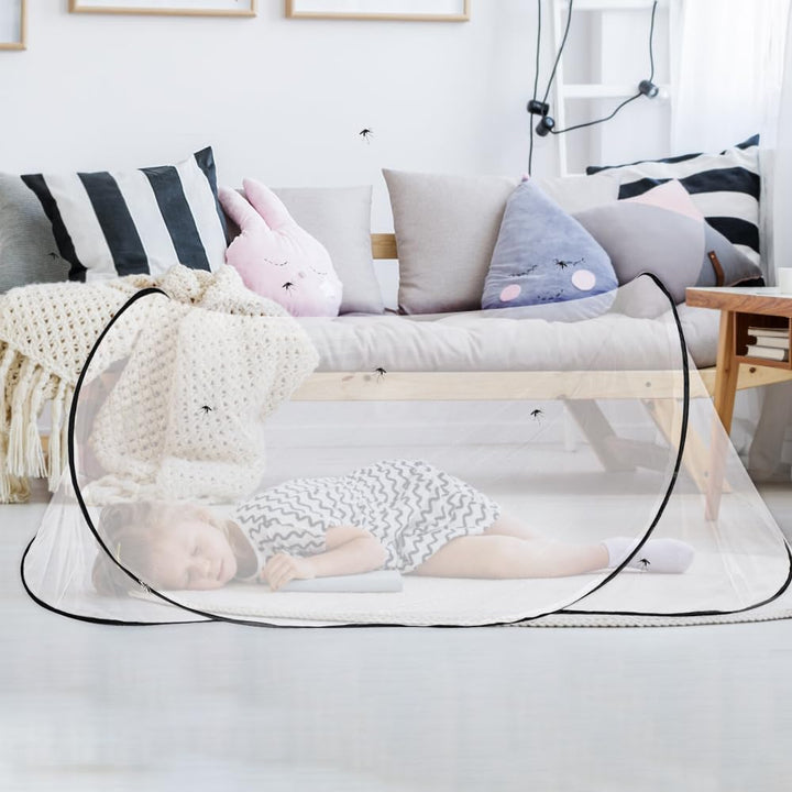 mizikuu Moskitonetz Pop Up, Faltbares Mückennetz 200 x 80 x 60 cm Einstellbare Grösse Moskitonetz Re