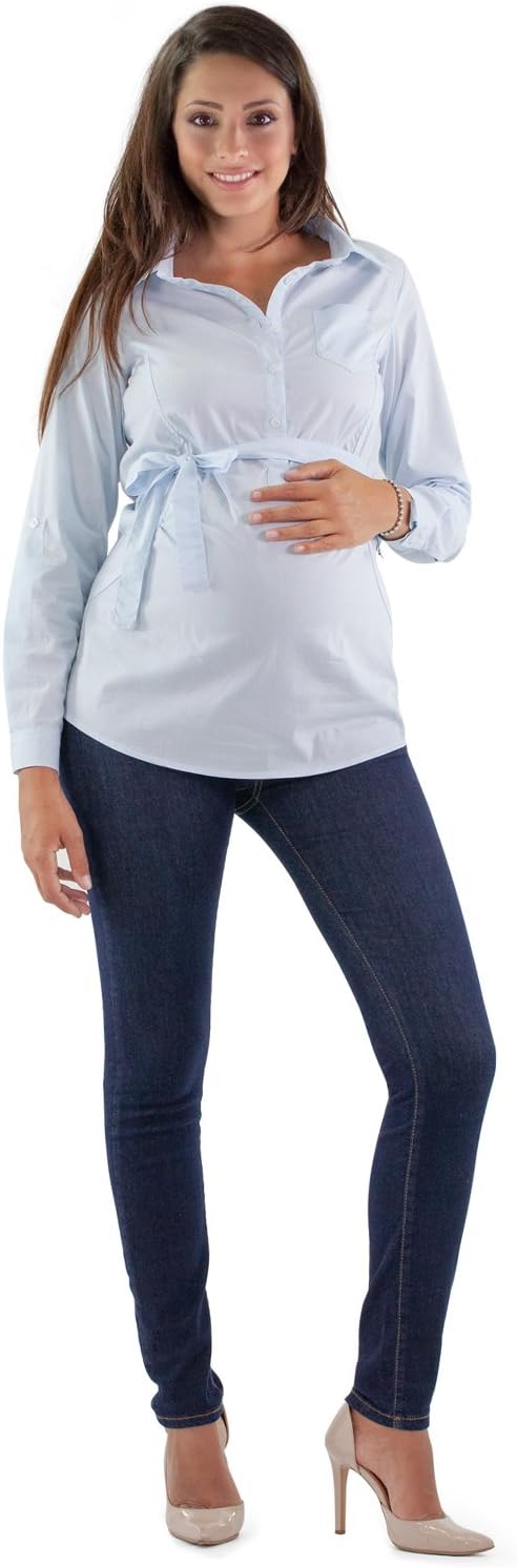 MAMAJEANS Milano - Umstandsmode Jeans Damen Skinny Fit Jeggings, Mit Band Für die gesamte Schwangers