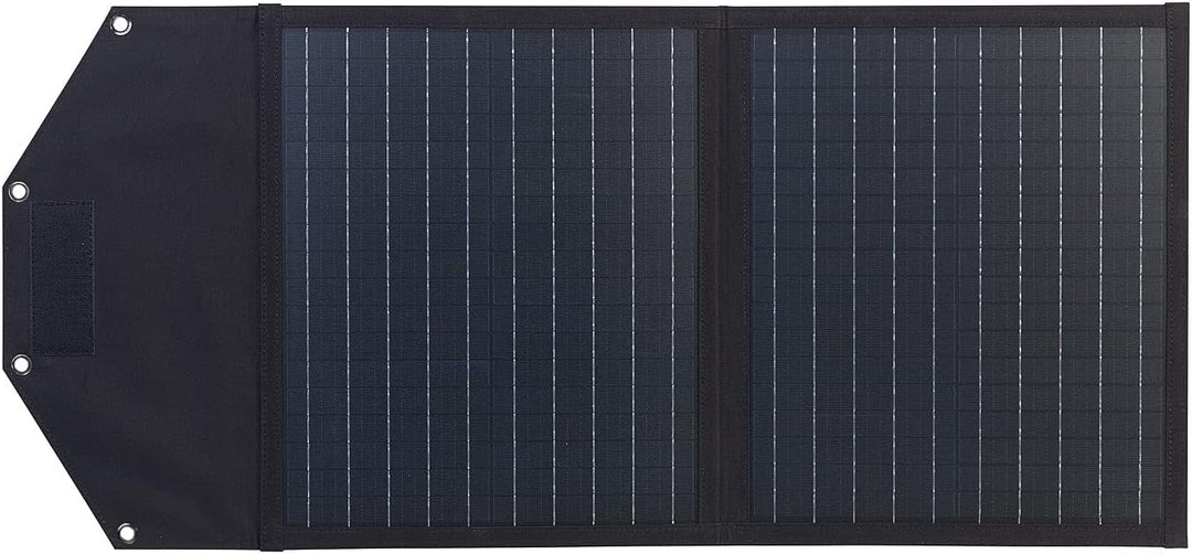 revolt Solar faltbar: Faltbares Solarpanel, 2 monokristalline Solarzellen, MC4-komp., 50 W (Faltbare