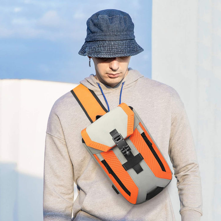 FANDARE Anti-theft Brusttasche Sling Bag mit USB Schultertasche Herren Grosse Kapazität Crossover Ba