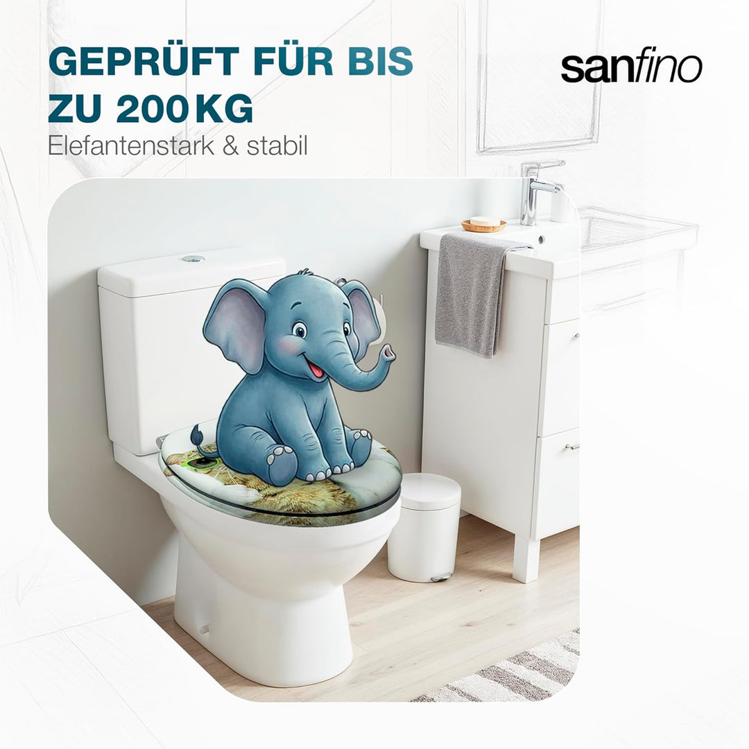 Premium WC Sitz mit Absenkautomatik – hochwertige Toilettendeckel aus Holz, viele bunte Motive, hohe