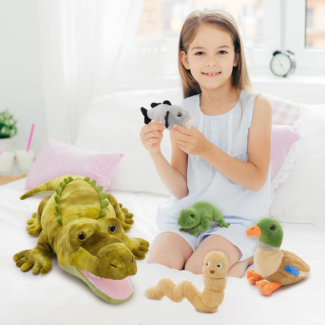 MorisMos 5 stücke Alligator Kuscheltier XXL Set, 65cm lang riesen Krokodil Kuscheltier mit Babys im