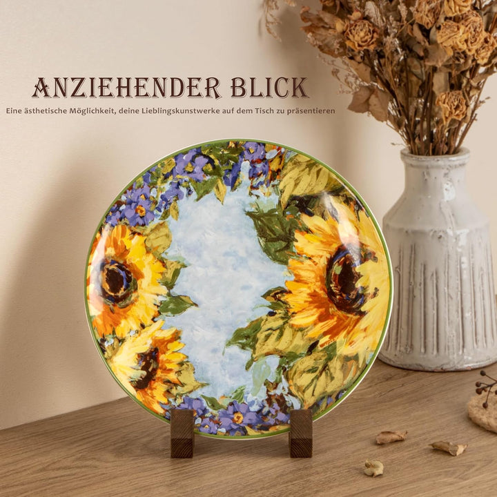 ANBOXIT Tellerständer Holz - 3 Stück Tellerhalter Ständer Es Kann als Display Ständer, Fotoständer,