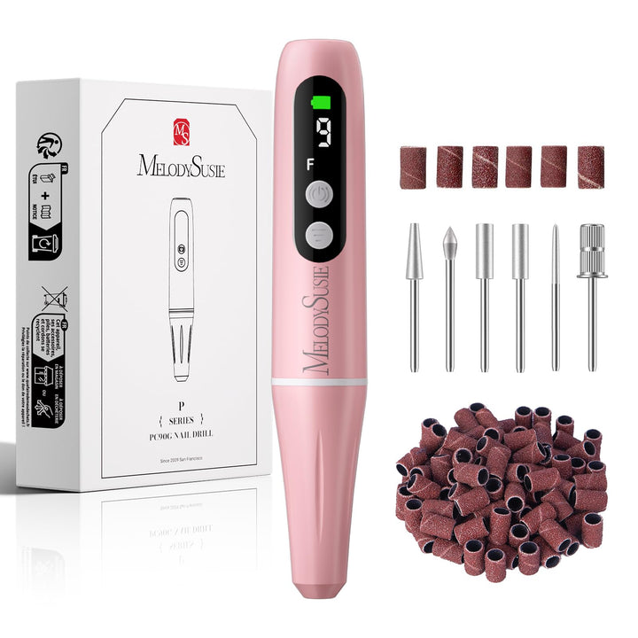 MelodySusie Nagelfräser Kabellos, Elektrische Nagelfeile für Gelnägel Acrylnägel, PC90G Fräser Nägel