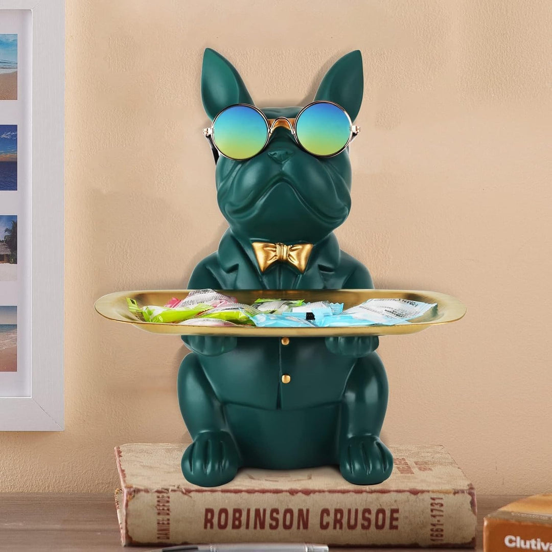 Deko Skulptur Bulldogge, Schlüsselschale Modern Schwarz, Schlüsselablage Flur, Deko Figuren Wohnzimm