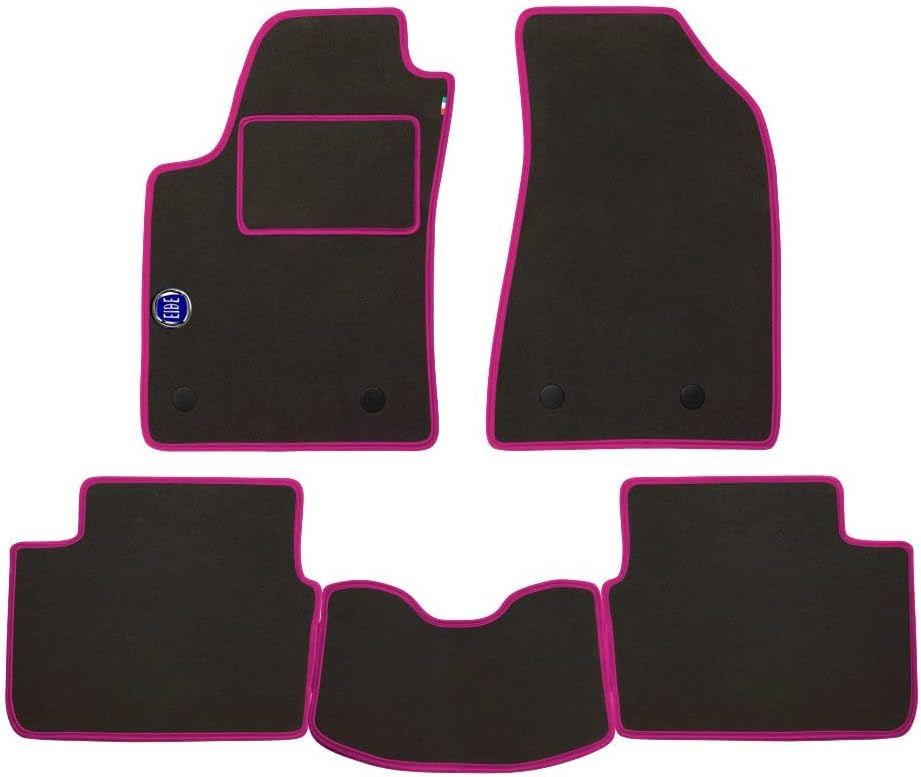 Fussmatten Set hergestellt für FIAT 500 Abarth c/Löcher ab Baujahr 2008 aus hochwertigem Teppich mit