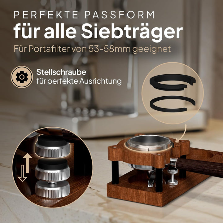mahona Tamperstation 58mm, 54mm, 53mm - Espresso Tamper Station - Tamping Station - Siebträger Tampe
