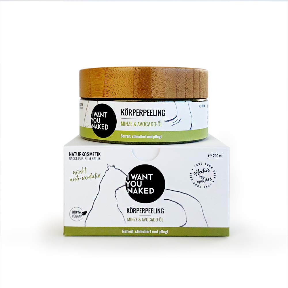 CLEAR SPIRIT SCRUB Körperpeeling Minze & Avocadoöl|Erfrischend und klärend mit anti-oxidativer Wirku