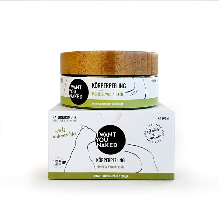 CLEAR SPIRIT SCRUB Körperpeeling Minze & Avocadoöl|Erfrischend und klärend mit anti-oxidativer Wirku