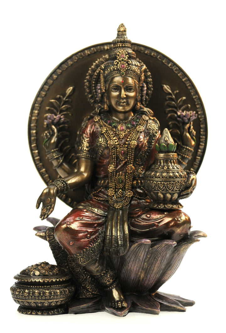 original Veronese, Lakshmi, Hindu Göttin des Glücks, der Liebe und des Wohlstandes auf Lotosthron, b