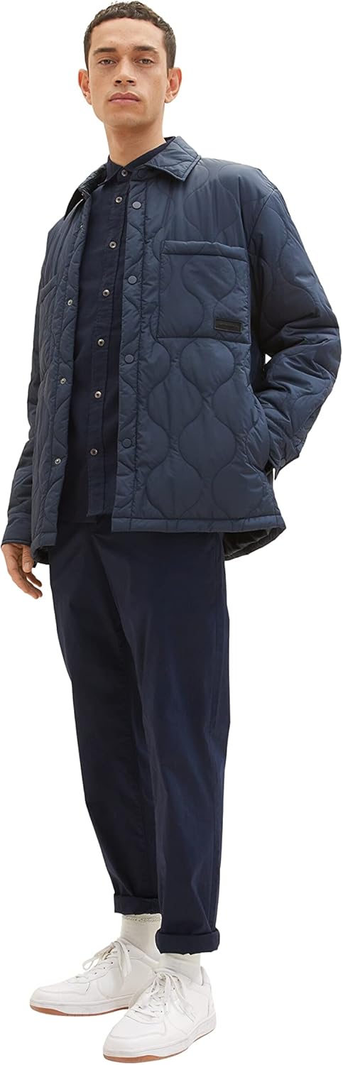 TOM TAILOR Herren Hemd mit Brusttasche aus Leinen, L 10668 - Sky Captain Blue
