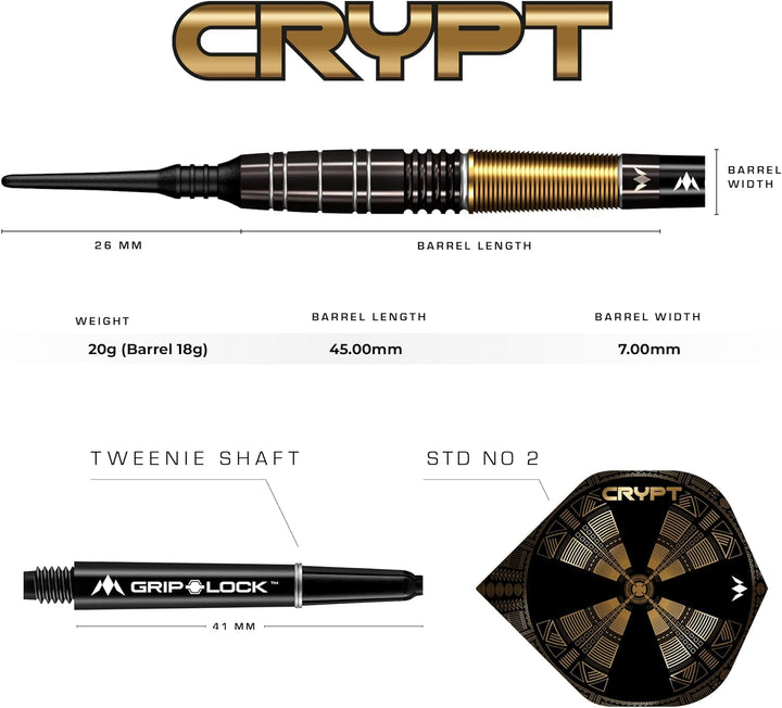 Mission Crypt Black & Gold PVD M1 90% Softdarts 20 Gramm