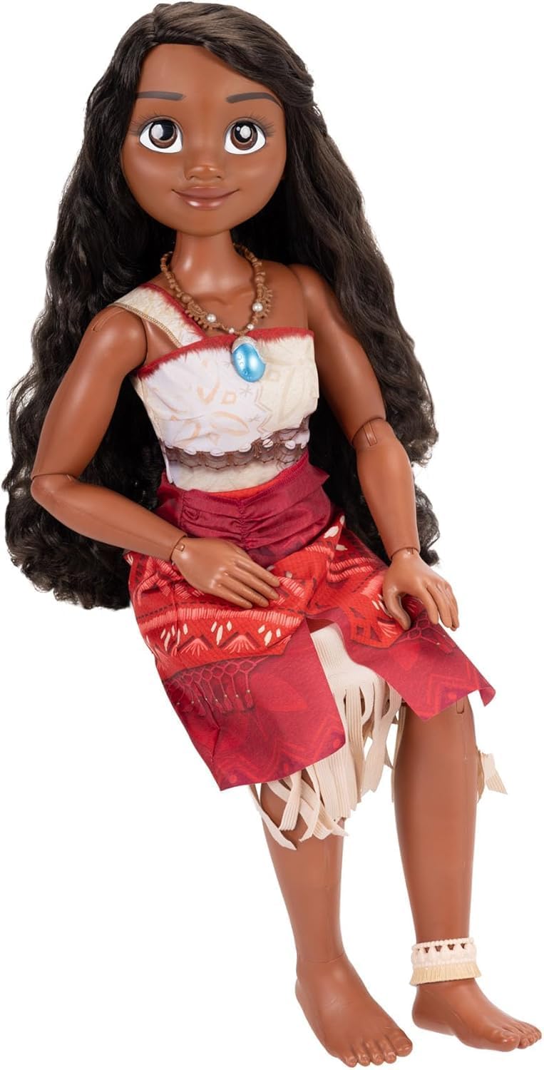 Disney Prinzessin Vaiana Spielpuppe, 81cm,Jakks Pacific, bewegliche Puppe in My Size, inklusive Haar