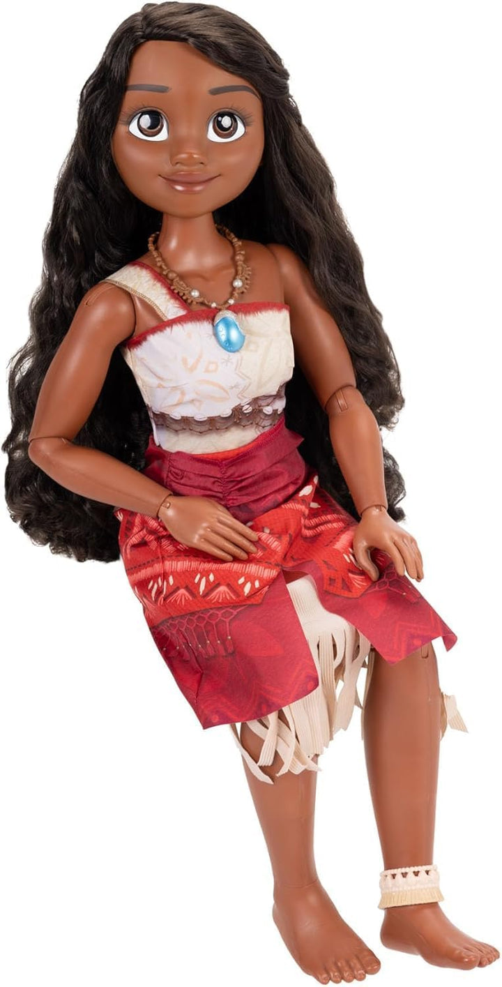 Disney Prinzessin Vaiana Spielpuppe, 81cm,Jakks Pacific, bewegliche Puppe in My Size, inklusive Haar