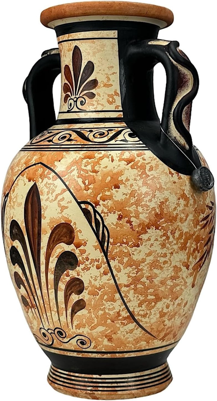 Ajax trägt den Körper der Achilles Amphore Vase Antike griechische Keramik, schwarz, orange, H x B x