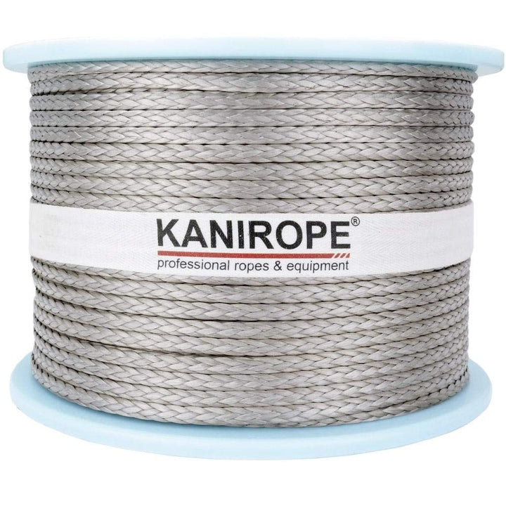 Kanirope® Dyneema Seil PRO 4mm 500m Silber 12-fach geflochten SK78 verstreckt beschichtet, 500m Silb