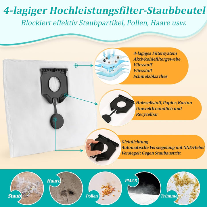 10 Stück für Kärcher NT 30/1 Staubbeutel für Kärcher NT 40/1/NT 50/1 Staubbeutel Ersatz Nass Trocken