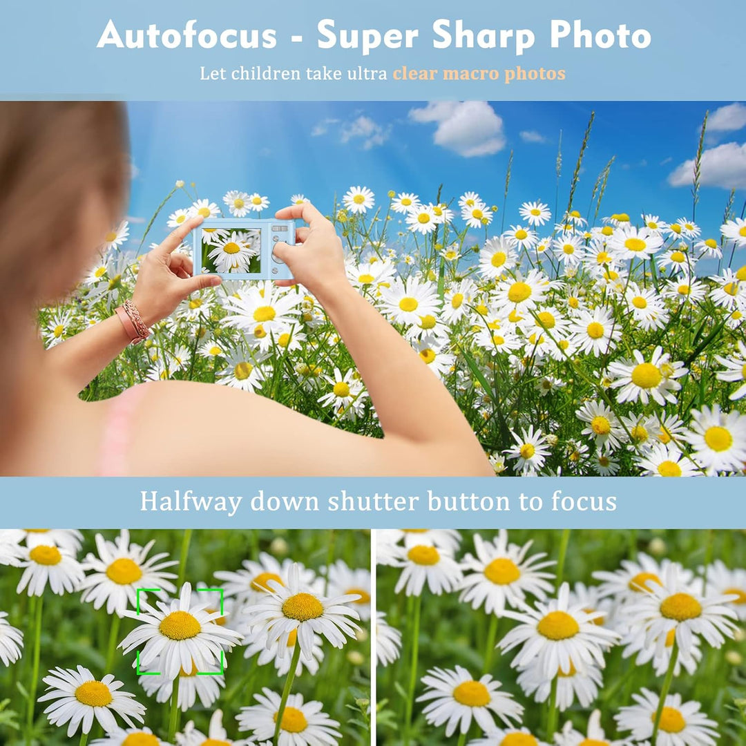 Digitalkamera Autofokus mit 32GB Karte 1080P 48MP Fotokamera Kompaktkamera Bildstabilisierung 16X Di