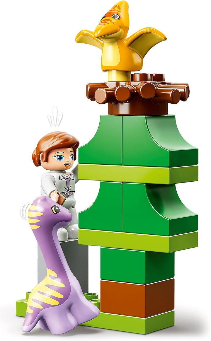 LEGO 10938 DUPLO Jurassic World Dinosaurier Kindergarten mit Baby Dino Figuren und Triceratops, Spie