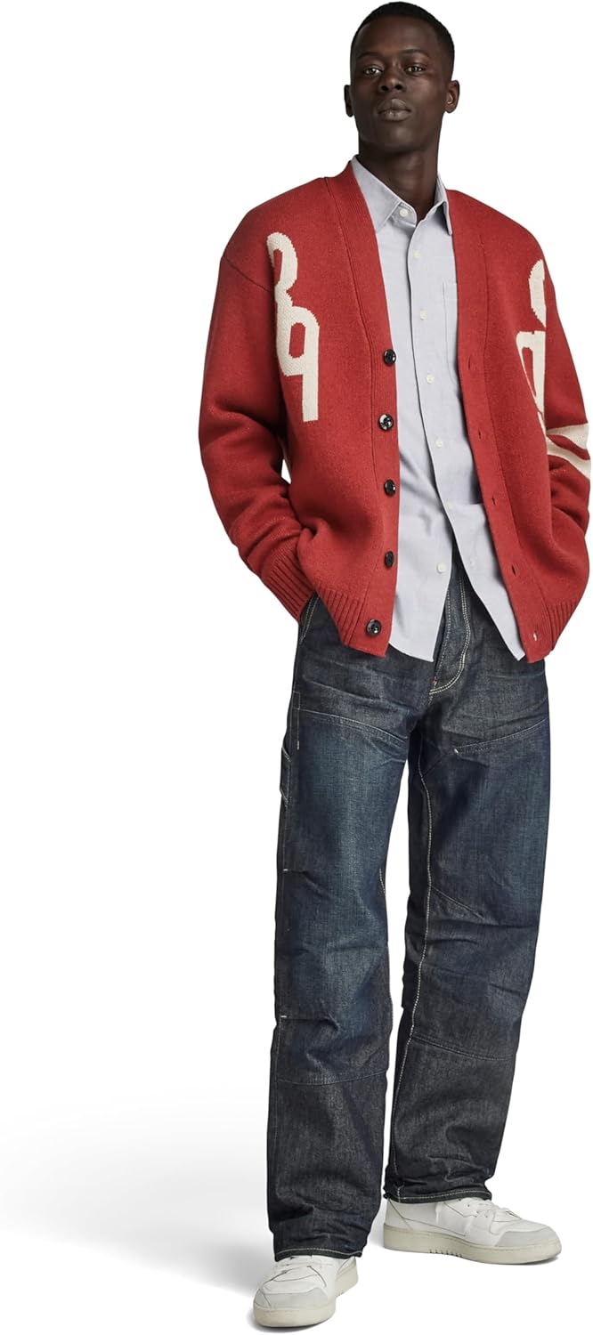 G-STAR RAW Herren Holiday 89 Gs Loose Knitted Cardigan Sweater S Rot (Burned Red D24226-d514-624), S